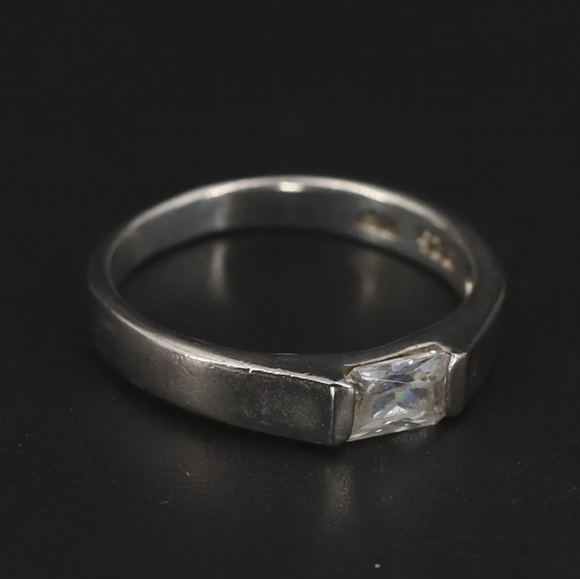 CHAPAL ZENRAY CZ Cubic Zirconia Solitaire Ring Size 6.5 - 2.5g Sterling VTG - Picture 4 of 4